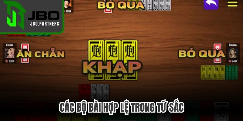 Các bộ bài hợp lệ trong tứ sắc