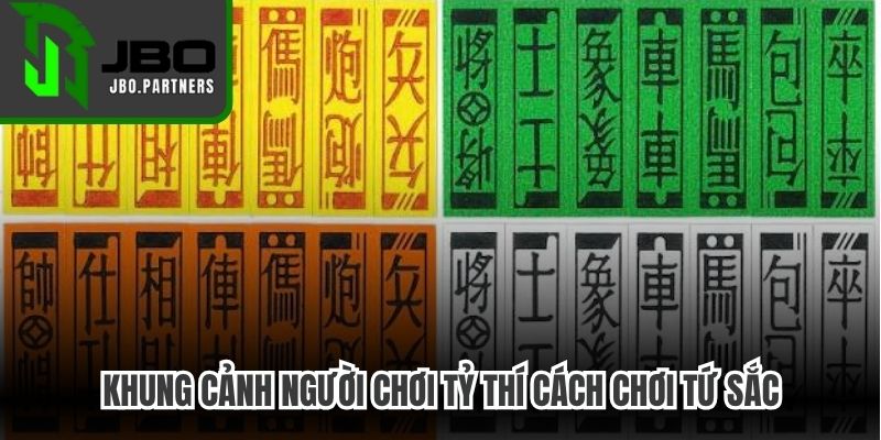 Khung cảnh người chơi tỷ thí cách chơi Tứ Sắc